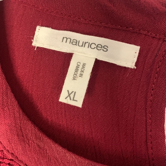 Maroon size XL Maurice’s tank top - Picture 2 of 3